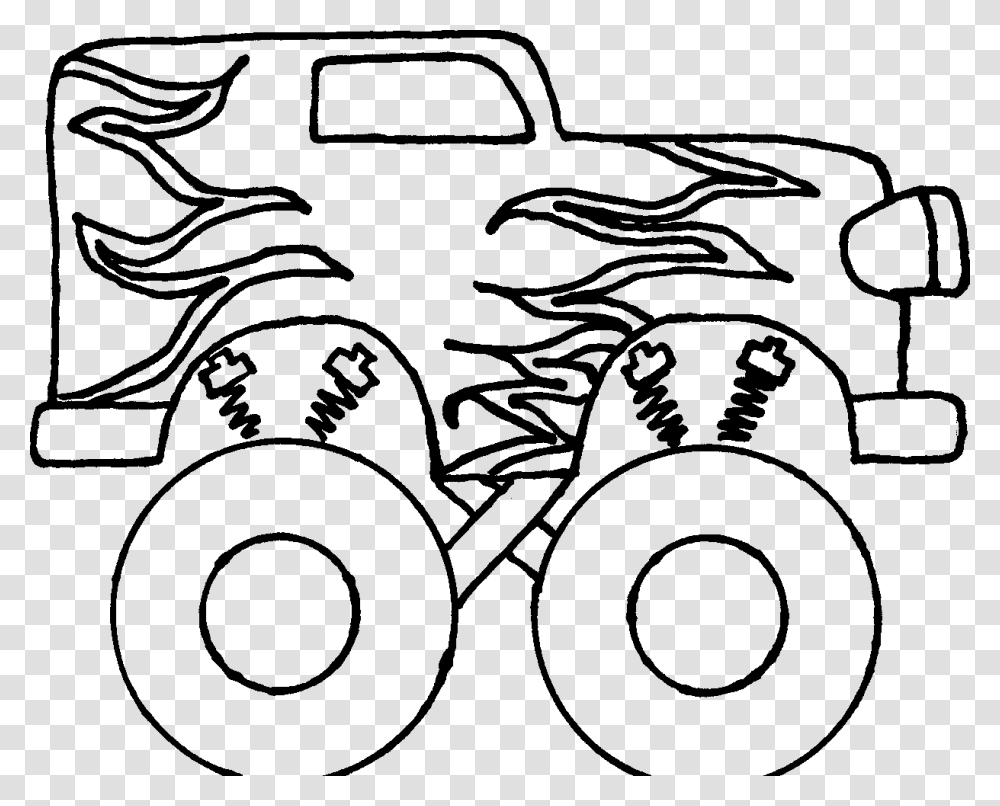 Monster Truck Clipart, Stencil, Machine, Doodle, Drawing Transparent Png