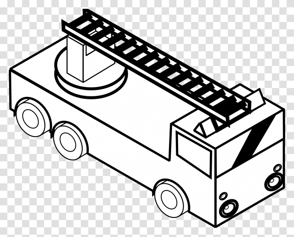 Monster Truck Free Clipart 3 Wikiclipart Fire Truck Toy Black And White, Transportation, Vehicle, Railway, Train Track Transparent Png