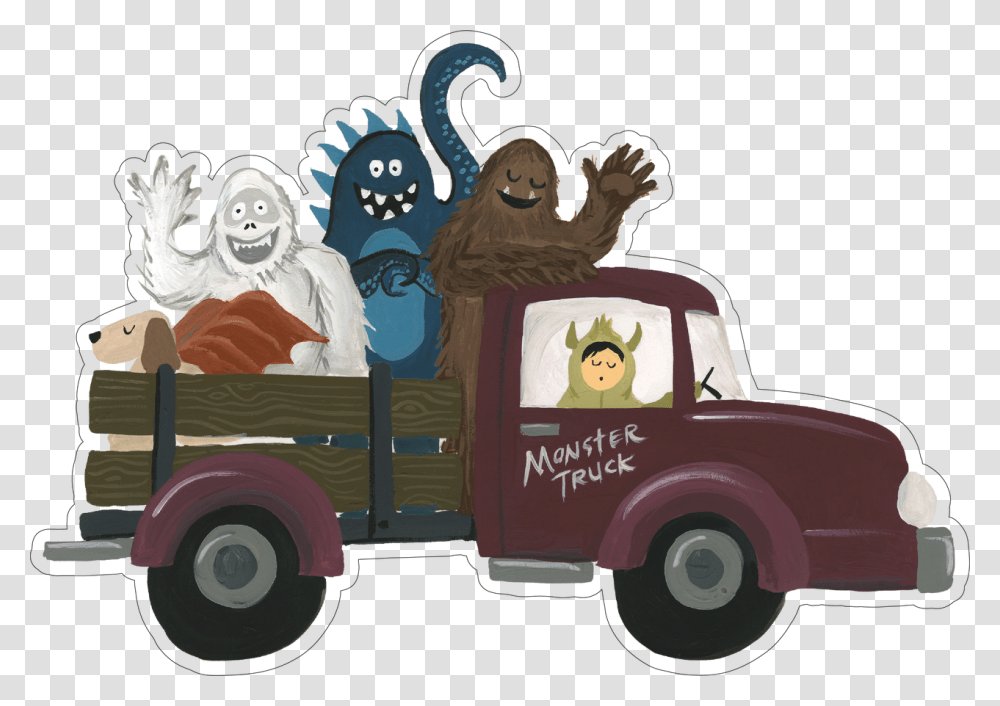 Monster Truck Print Amp Cut File Illustration, Vehicle, Transportation, Pickup Truck, Person Transparent Png