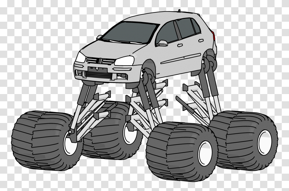 Monster Truck Wheels Clipart Golf Monstertruck, Vehicle, Transportation, Bumper, Lawn Mower Transparent Png