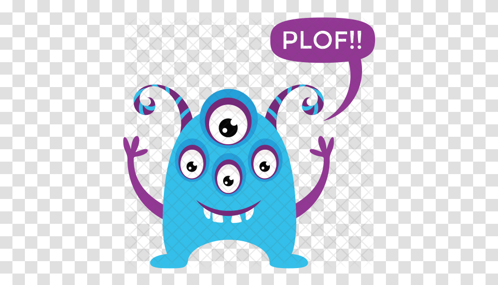 Monster With Multiple Eyes Icon Monster With 6 Eyes, Toy, Label, Text, Animal Transparent Png