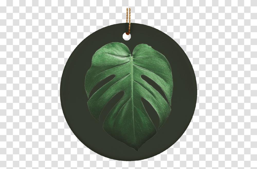 Monstera Deliciosa Ceramic Tropical Leaf Ornament Chain, Plant, Pendant, Flower, Locket Transparent Png
