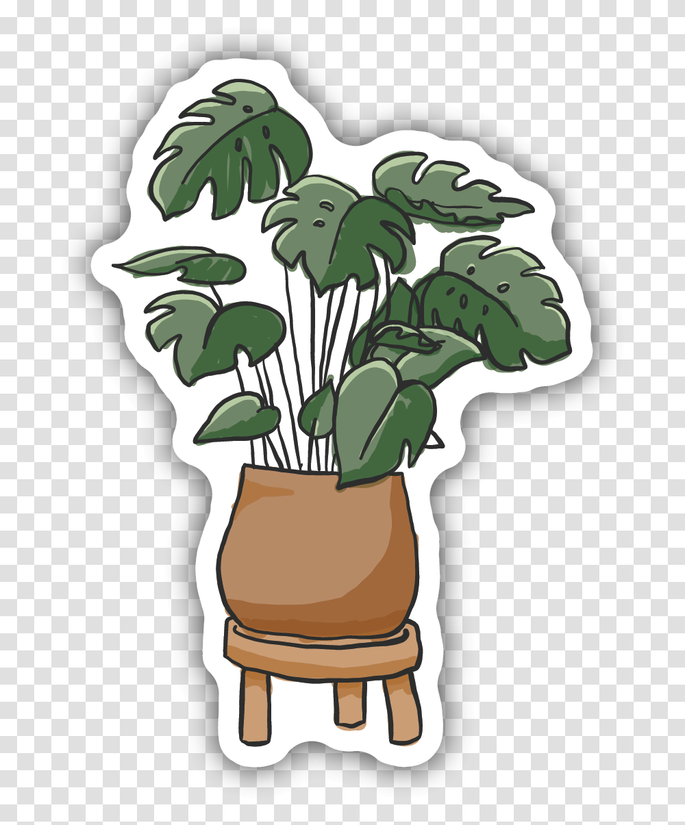 Monstera Deliciosa Sticker Clip Art, Plant, Vegetable, Food, Flower Transparent Png