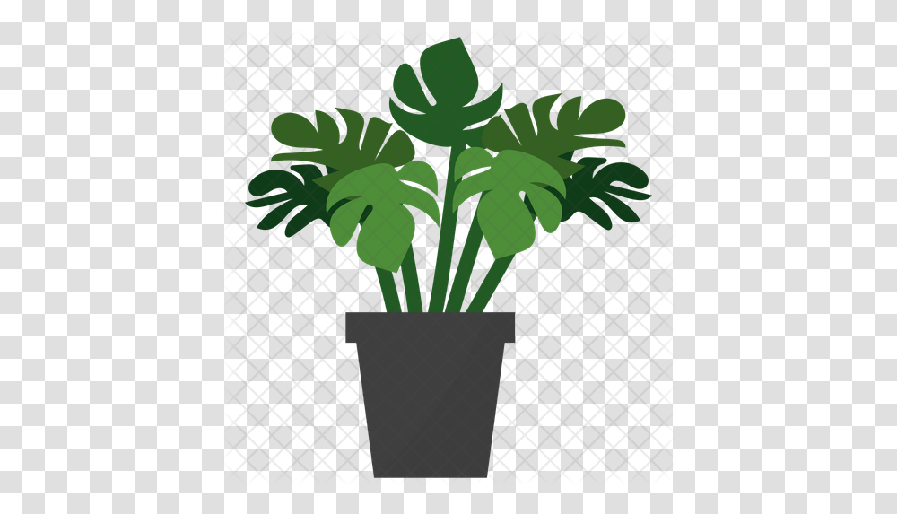 Monstera Potted Plant Icon Flowerpot, Leaf, Palm Tree, Arecaceae, Blossom Transparent Png