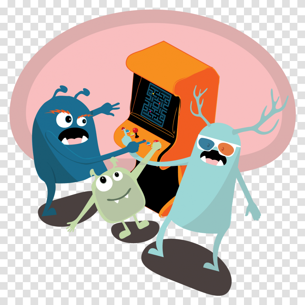 Monsters Playing An Arcade Game Cartoon, Lab, Scale, X-Ray, Medical Imaging X-Ray Film Transparent Png