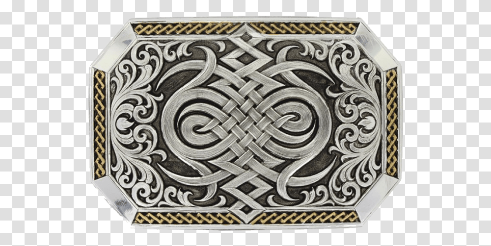 Montana Silversmiths Antiqued Two Tone Western Celtic Knot Buckle Bangle, Rug, Mat, Pattern, Doormat Transparent Png