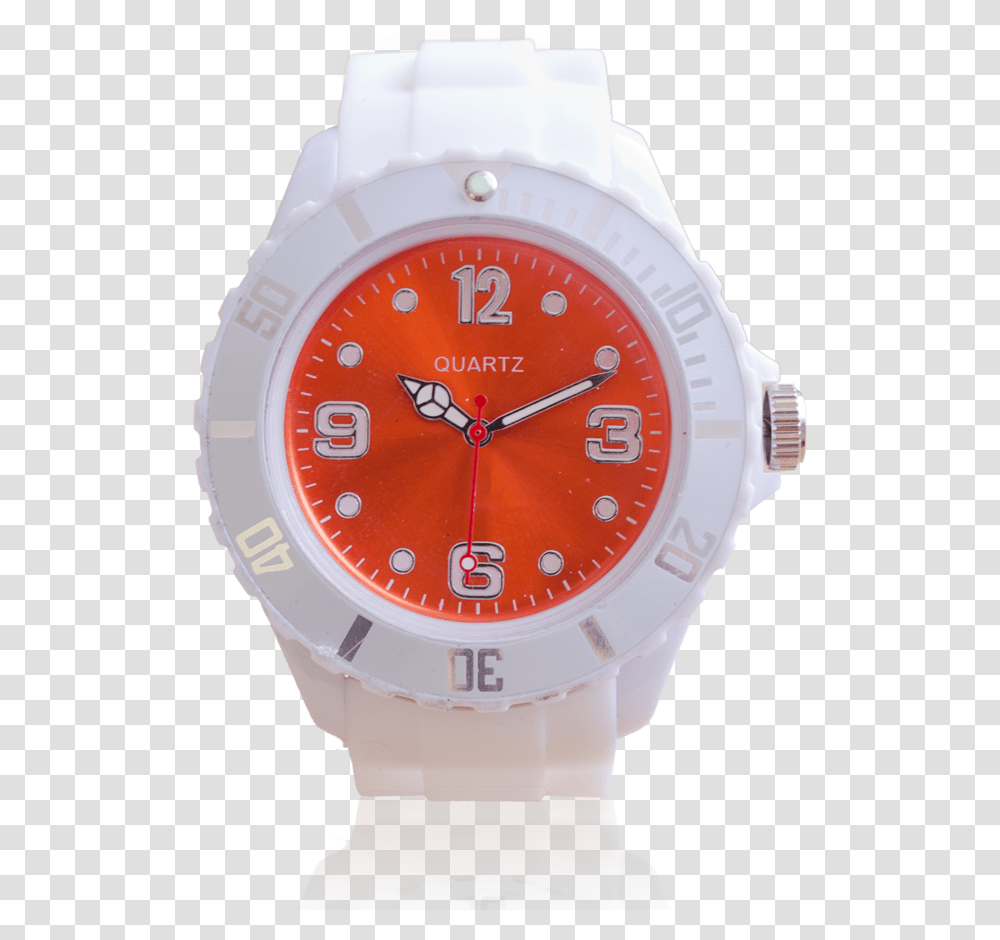 Montre Blanche Orang Analog Watch, Wristwatch Transparent Png