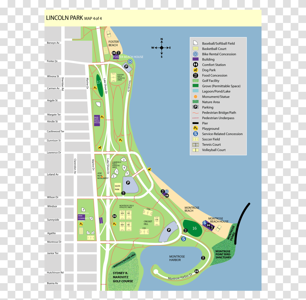 Montrose Beach Map Map Of Montrose Beach Chicago, GPS, Electronics, Plot, Path Transparent Png