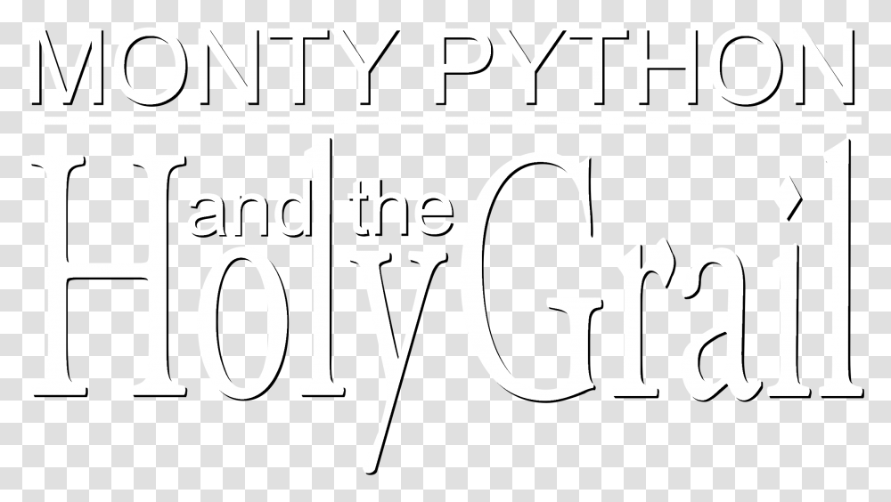 Monty Python And The Holy Grail Logo Black And White Calligraphy, Word, Alphabet, Label Transparent Png