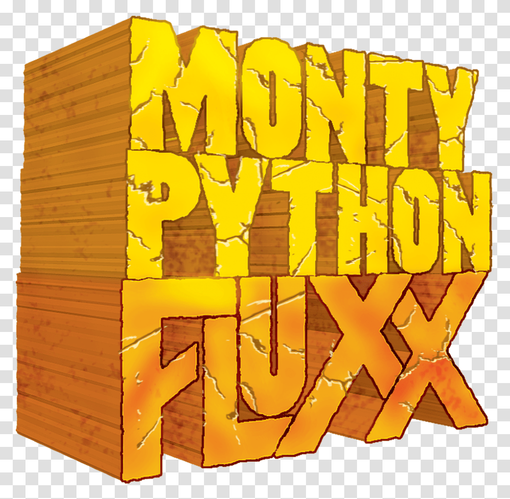 Monty Python Fluxx Stacked Logo Illustration, Wood, Text, Word, Alphabet Transparent Png