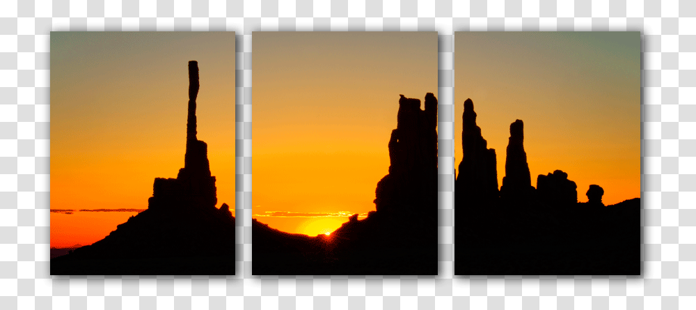Monument Valley, Silhouette, Nature, Outdoors, Sunset Transparent Png