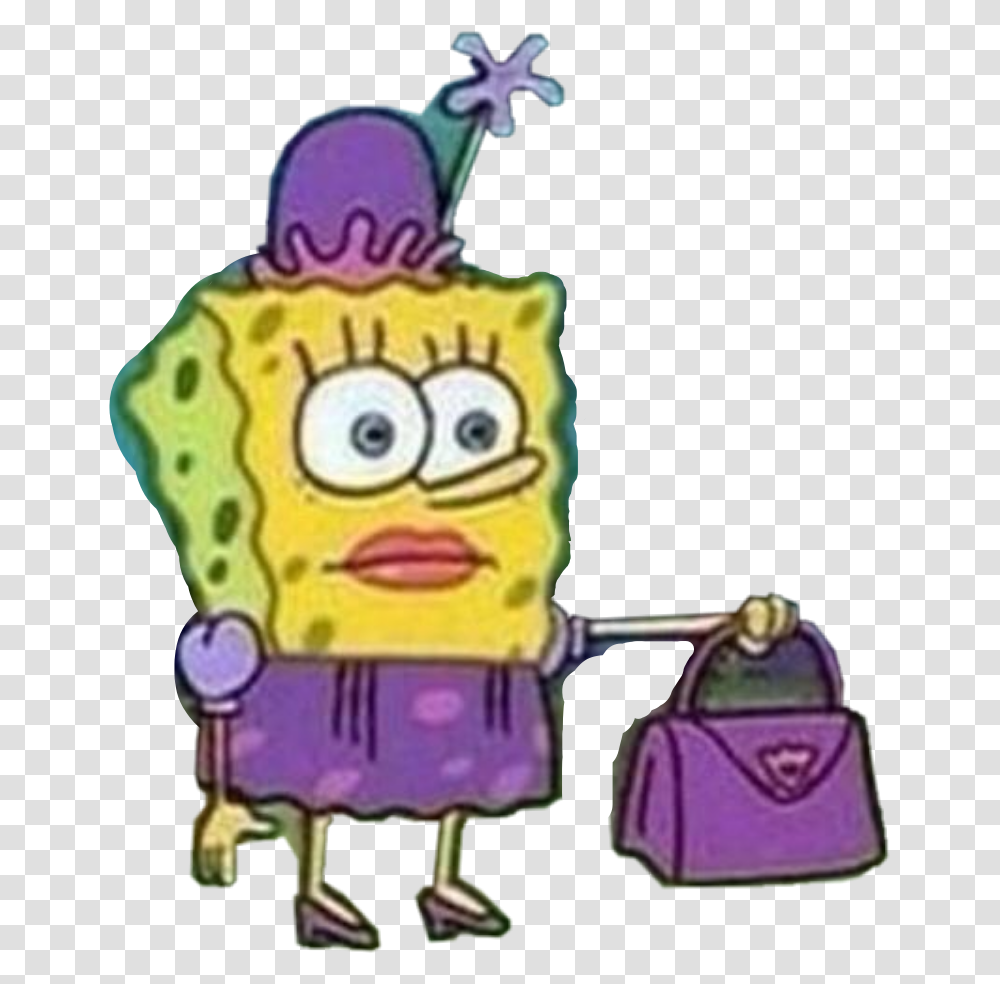 Mood Spongebob Lol Funny Meme Vsco Same Me Spongebob In A Purple Dress, Bag, Handbag, Accessories, Accessory Transparent Png