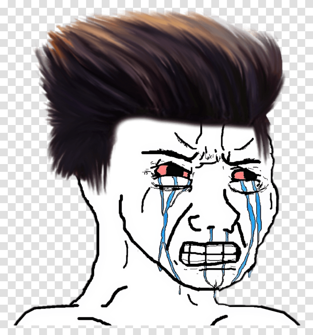 Mood Troll Angry Crying Meme Korea Memezasf Angry Crying Feels Guy, Face, Person, Head Transparent Png