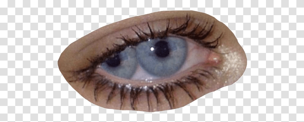 Moodboard Aesthetic Niche Filler Eye Blue Grunge Grunge Eyes Aesthetic, Cosmetics, Person, Human, Mascara Transparent Png