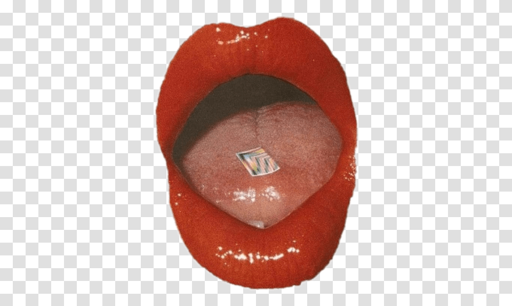 Moodboard Aesthetic Niche Filler Mouth Red Lips Acid Vice Magazine, Tongue Transparent Png