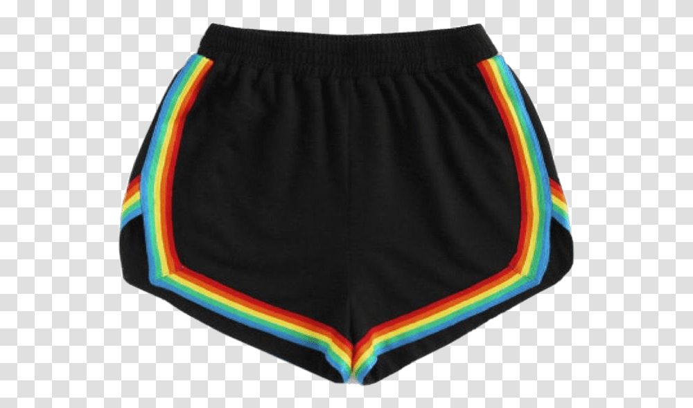 Moodboard Aesthetic Shorts Rainbow Black Niche Black And Rainbow Shorts Transparent Png