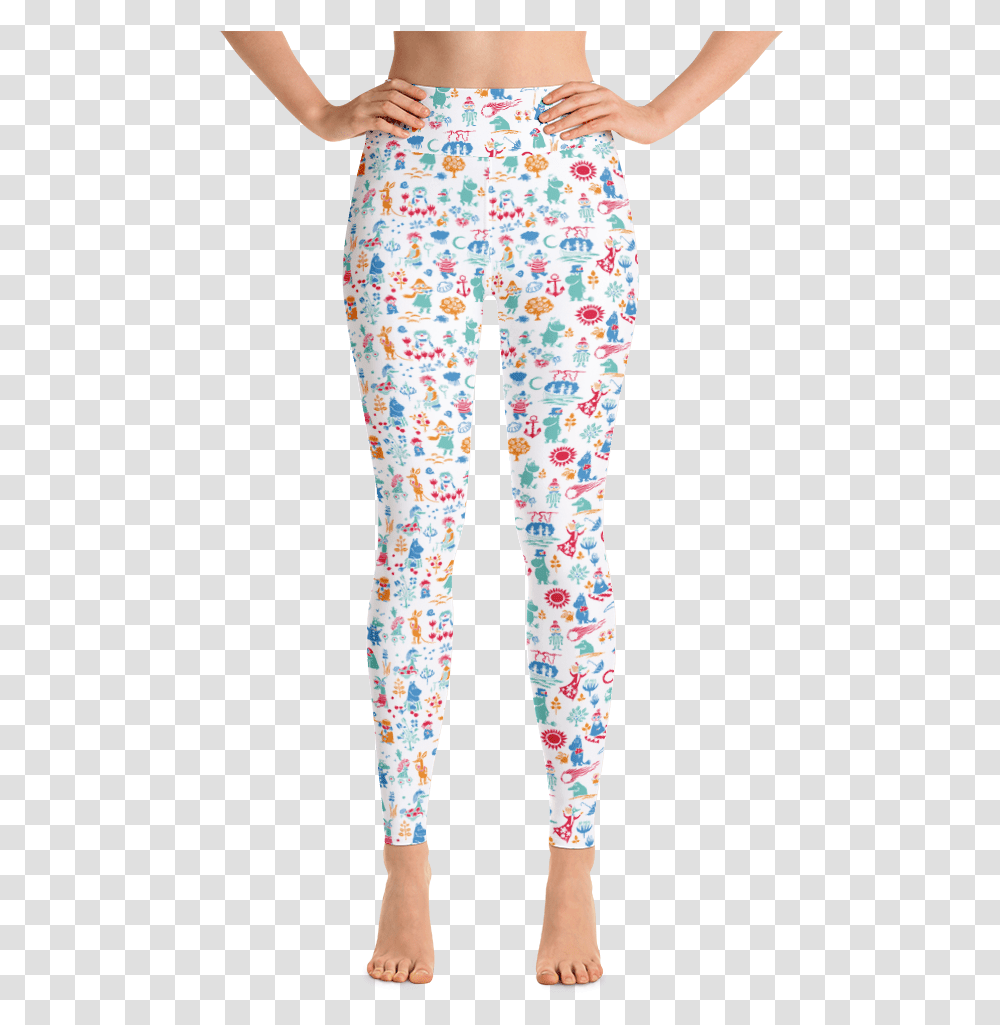 Moomin Valley Yoga Leggings Yoga Pants, Clothing, Apparel, Tights, Person Transparent Png