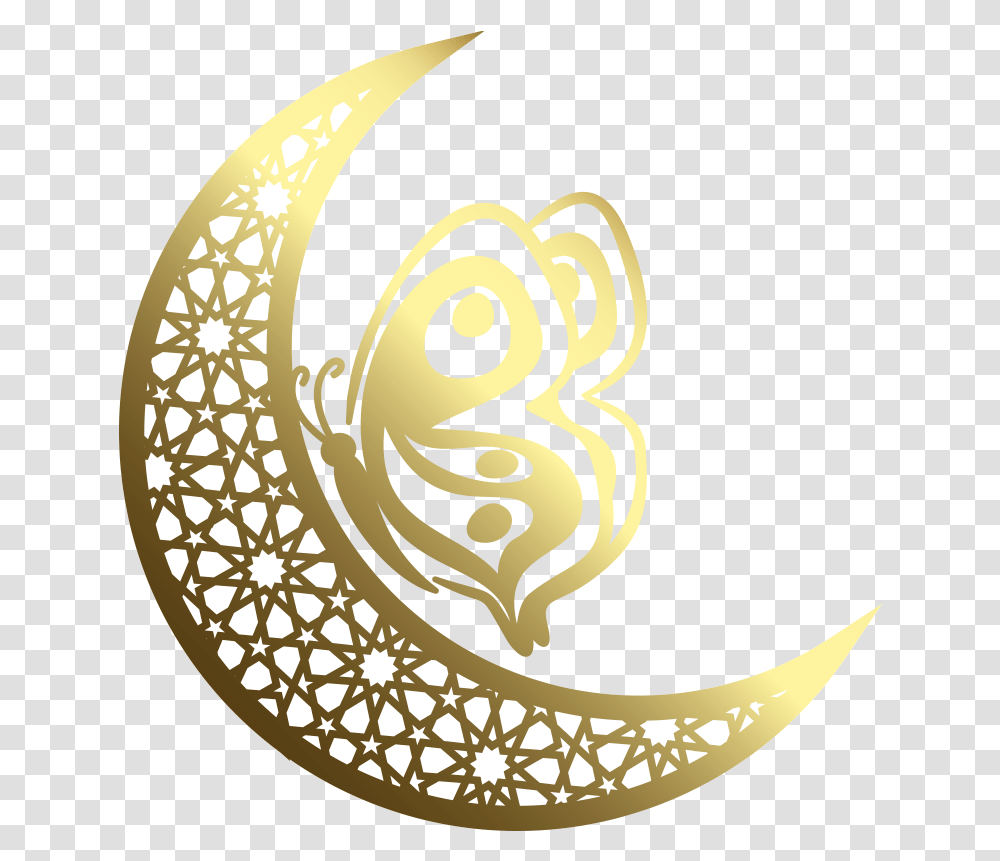 Moon And Butterfly Mandala Wall Sticker Stencil Mariposa, Text, Symbol, Emblem, Dragon Transparent Png