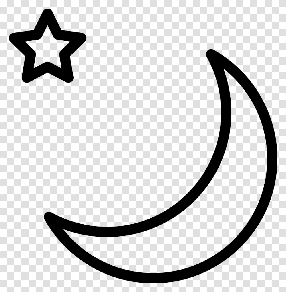 Moon And Star Outlines Svg Icon Free Download Moon Outlines, Star Symbol Transparent Png