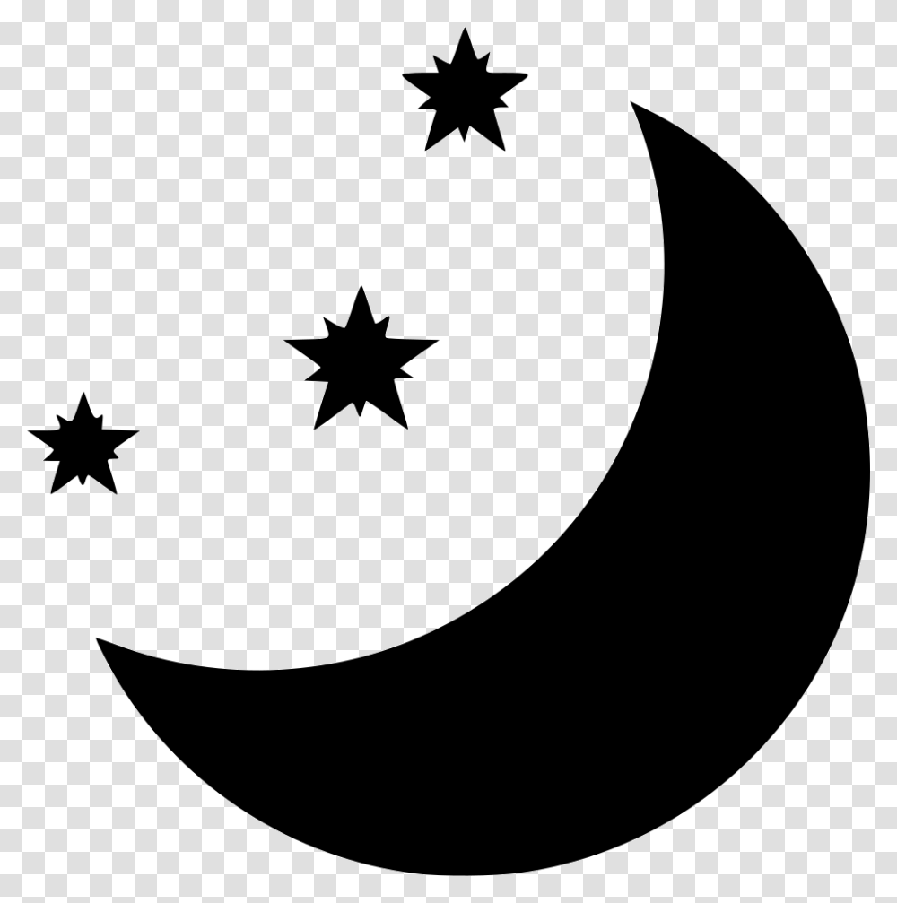 Moon And Stars Silhouette Moon And Star Svg, Star Symbol, Astronomy Transparent Png