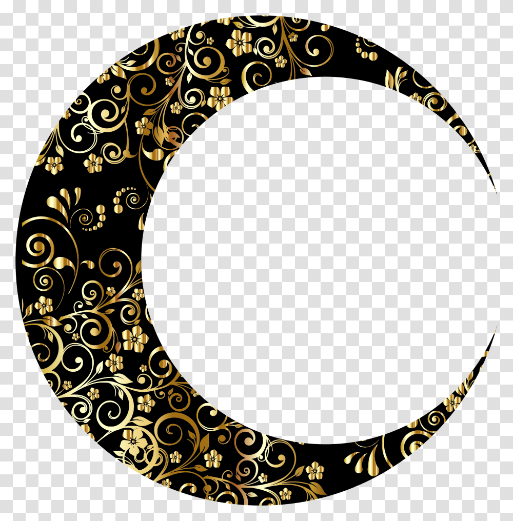 Moon Clipart Crescent Moon, Pattern, Floral Design Transparent Png