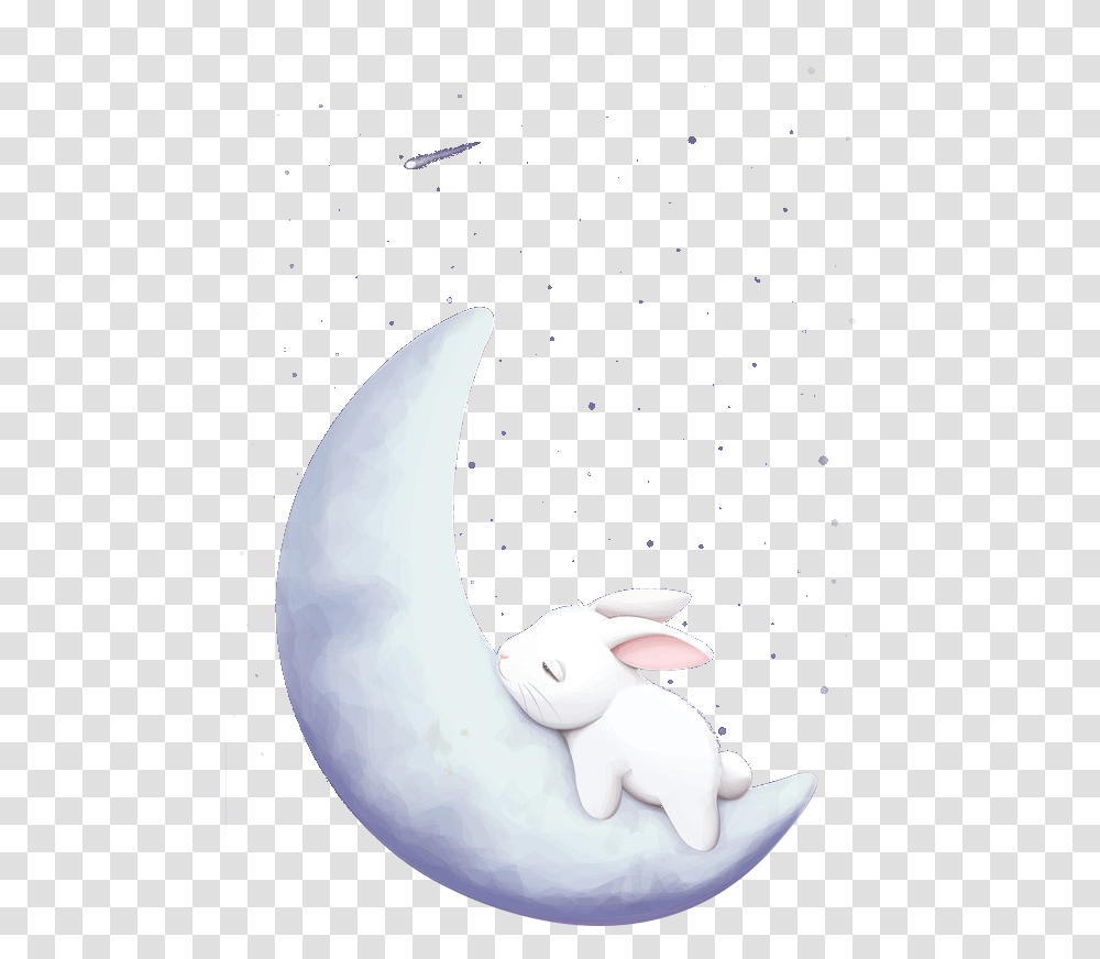 Moon Clipart Easter Bunny Cute Cartoon, Outdoors, Nature, Astronomy, Outer Space Transparent Png