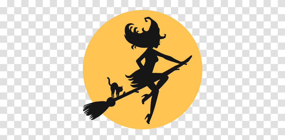 Moon Clipart Witch, Silhouette, Bird, Animal, Stencil Transparent Png