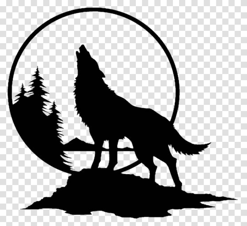 Moon Clipart Wolf Silhouette Wolf Howling At Moon Silhouette, Animal, Photography, Sea Life, Mammal Transparent Png