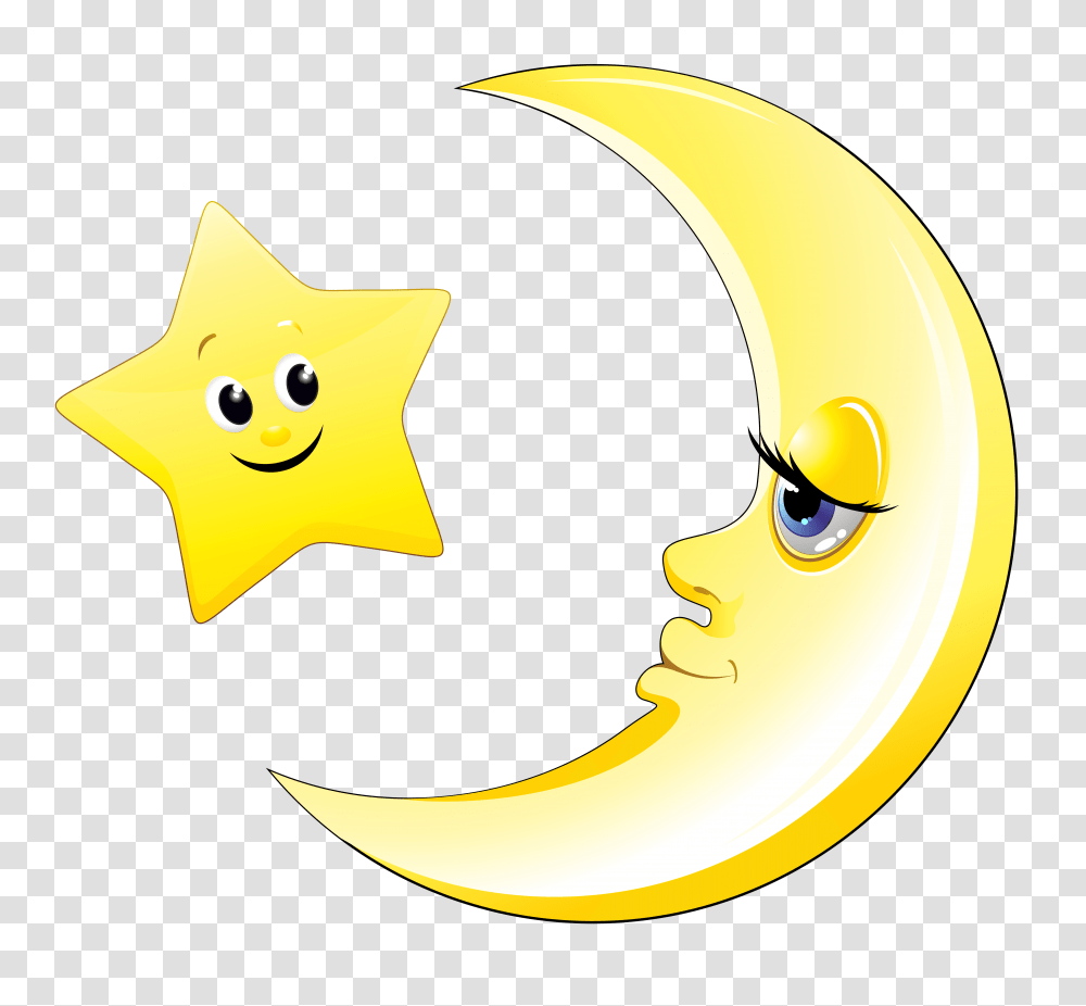 Moon Cliparts, Star Symbol, Banana, Fruit Transparent Png