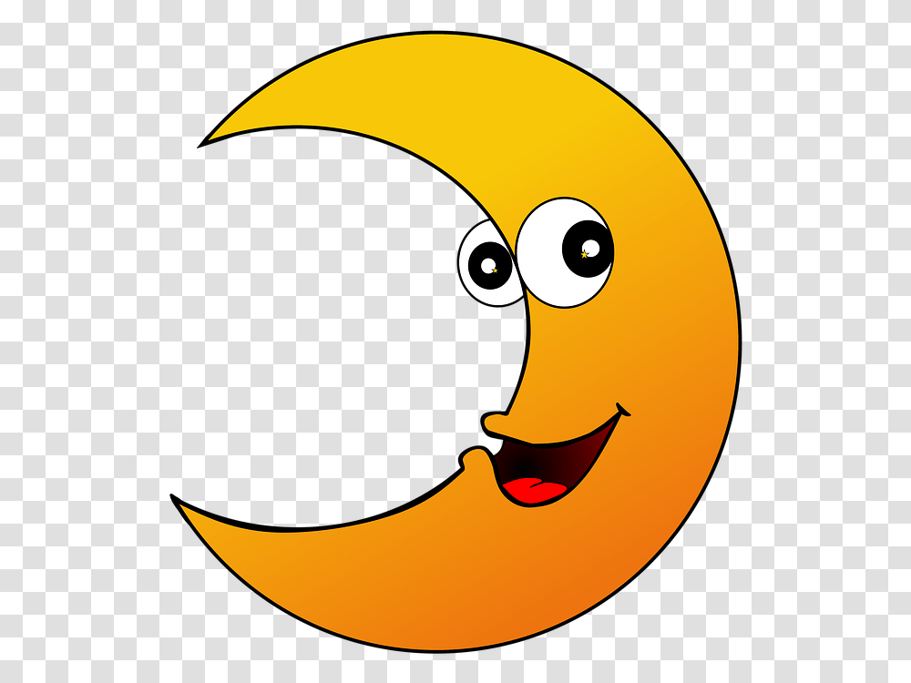 Moon Crescent Face Sky Crescent Moon Night Crescent, Plant, Produce, Food, Angry Birds Transparent Png