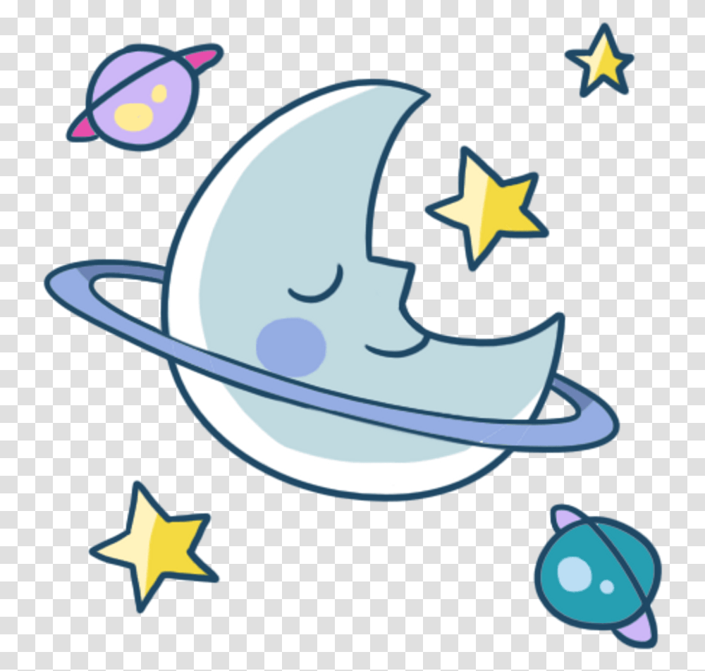 Moon Cute Star Night Sleep Meteor Planet Colorful Galax Cute Sleep Clipart, Star Symbol Transparent Png