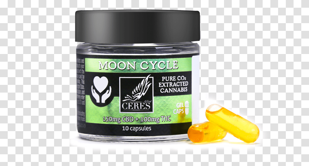 Moon Cycle Hash Oil Capsules, Bottle, Cosmetics, Medication, Label Transparent Png