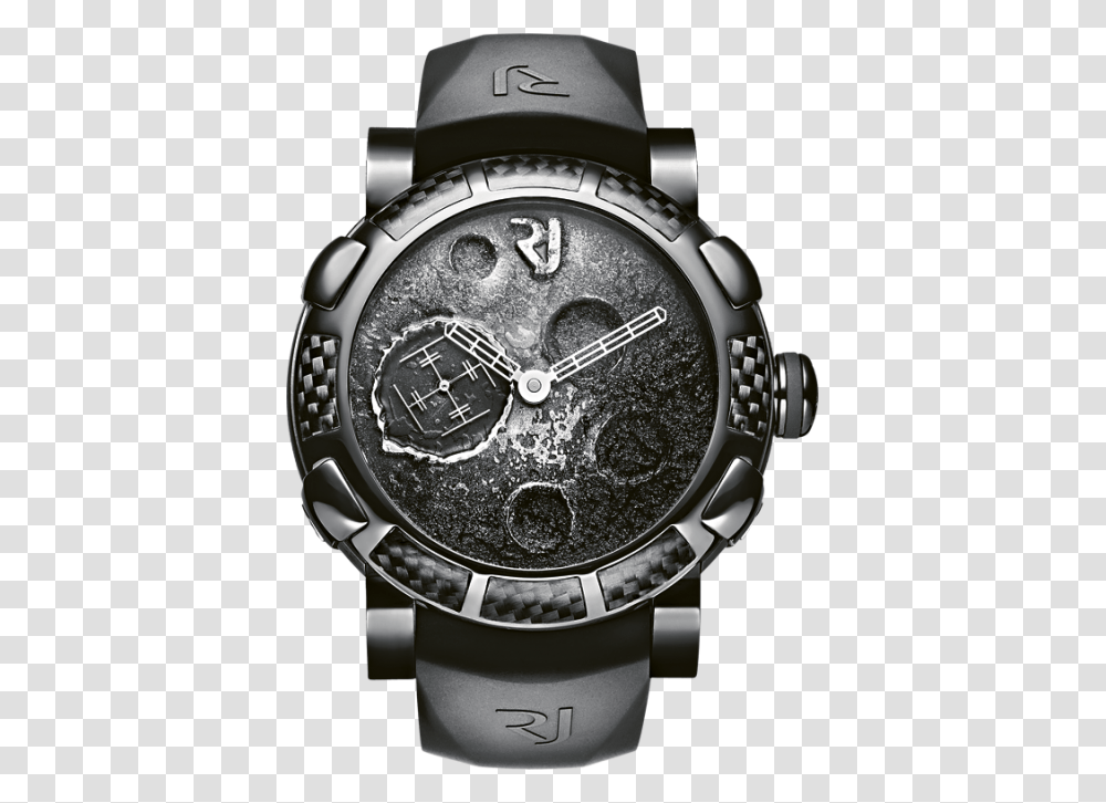 Moon Dust Black Mood Silver A Romain Jerome Moon Dust Watch, Wristwatch Transparent Png