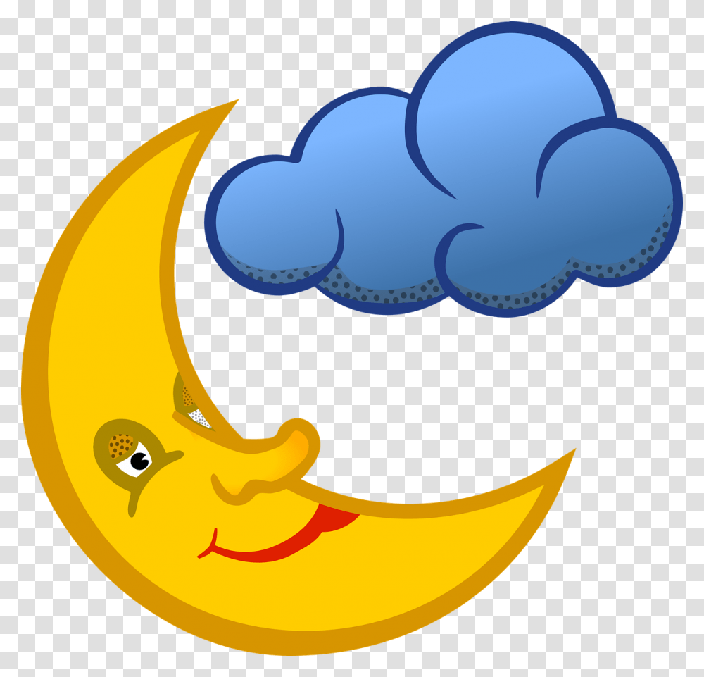 Moon Face And Cloud Image, Food, Hand, Fire Transparent Png
