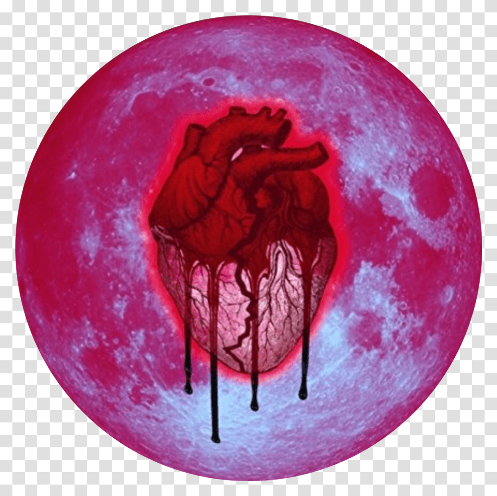 Moon Heart Blood Heartbroken Bloody Lost Redmoon Red Chris Brown Heartbreak On A Full Moon, Sphere, Ball, Outdoors, Nature Transparent Png