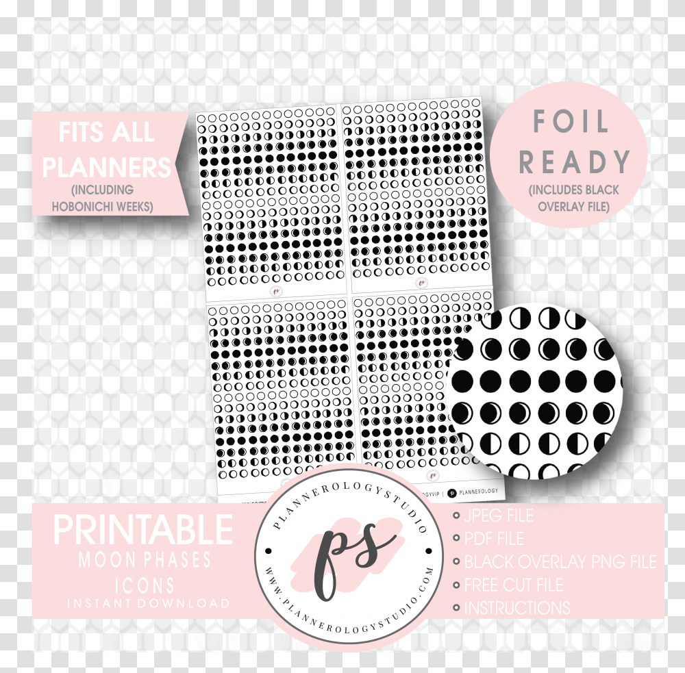 Moon Icon Free Printable Planner Icon Stickers, Word, Flyer, Poster, Paper Transparent Png