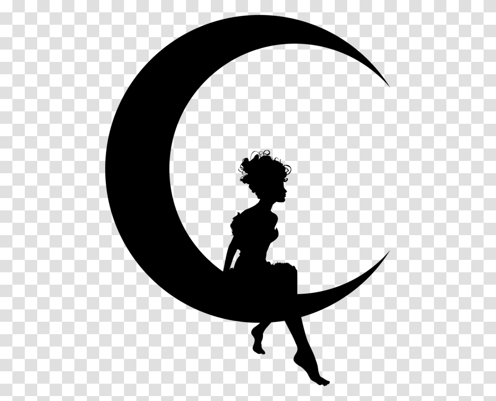Moon Lunar Phase Silhouette Drawing Star And Crescent Free, Gray, World Of Warcraft Transparent Png