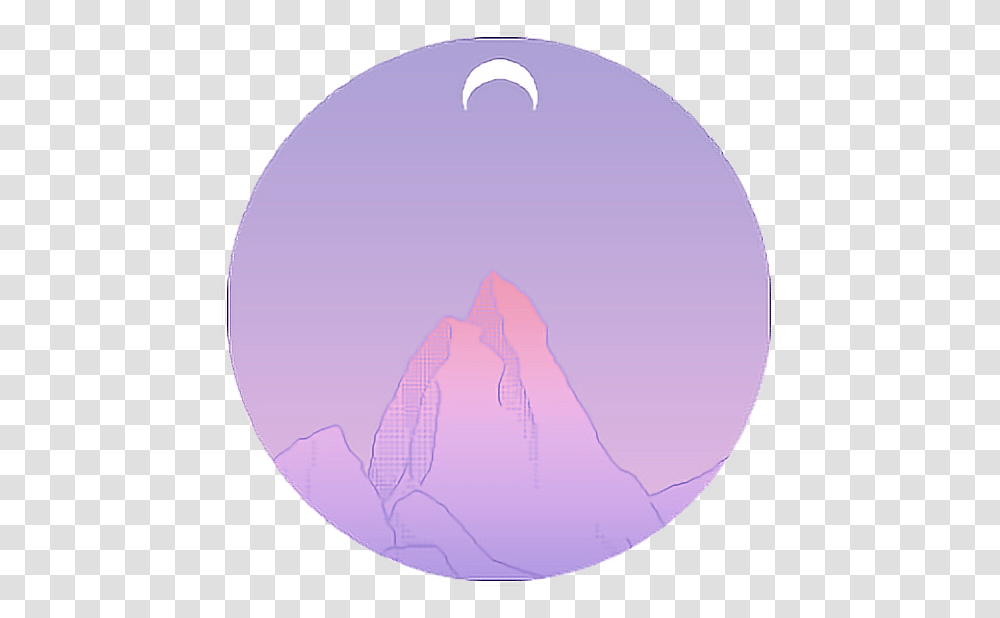 Moon Mountain Purple Cycle Tumblr Sticker Circle, Sphere, Nature, Balloon, Outdoors Transparent Png