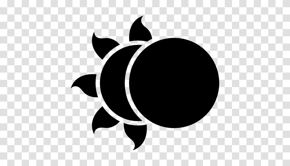 Moon Partially Covering The Sun, Stencil, Silhouette Transparent Png