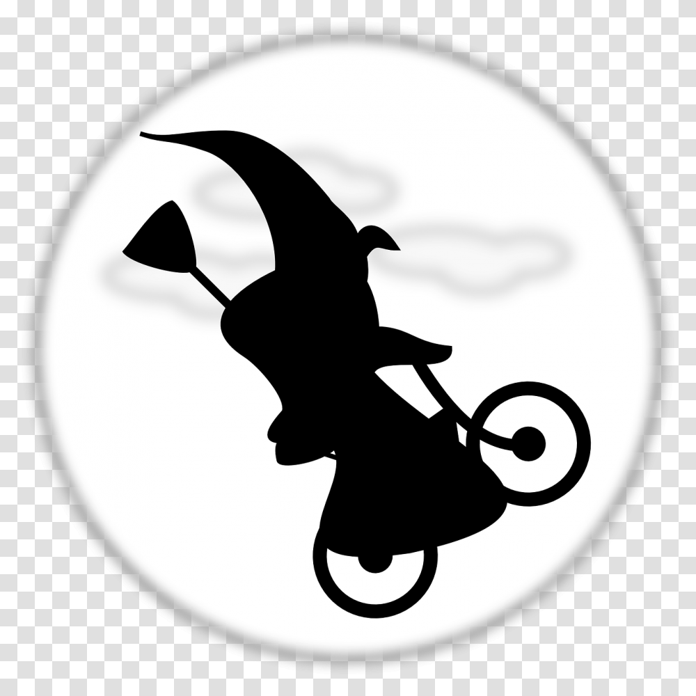 Moon Silhouette Halloween Bike, Stencil Transparent Png