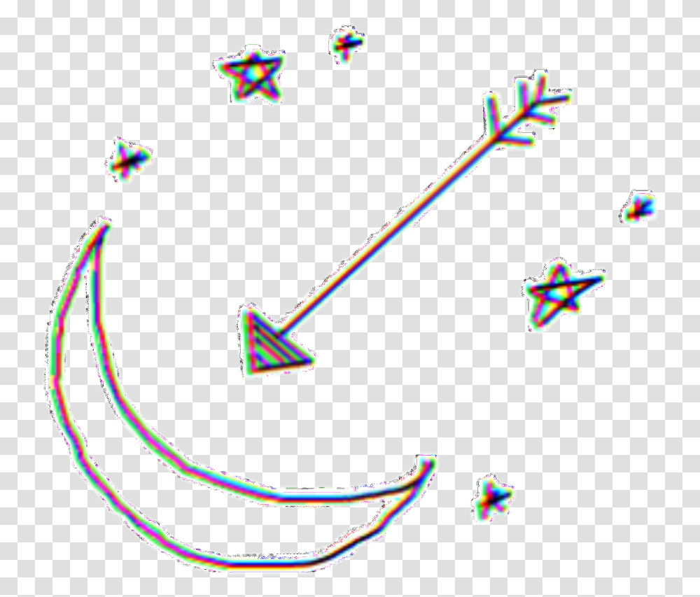 Moon Stars Arrown Glitch Tumblr Moon And Stars, Bow, Axe, Tool Transparent Png