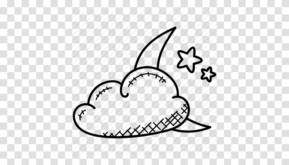 Moon Stars Clouds Night Sky Night Weather Starry Night Weather, Apparel, Hat Transparent Png