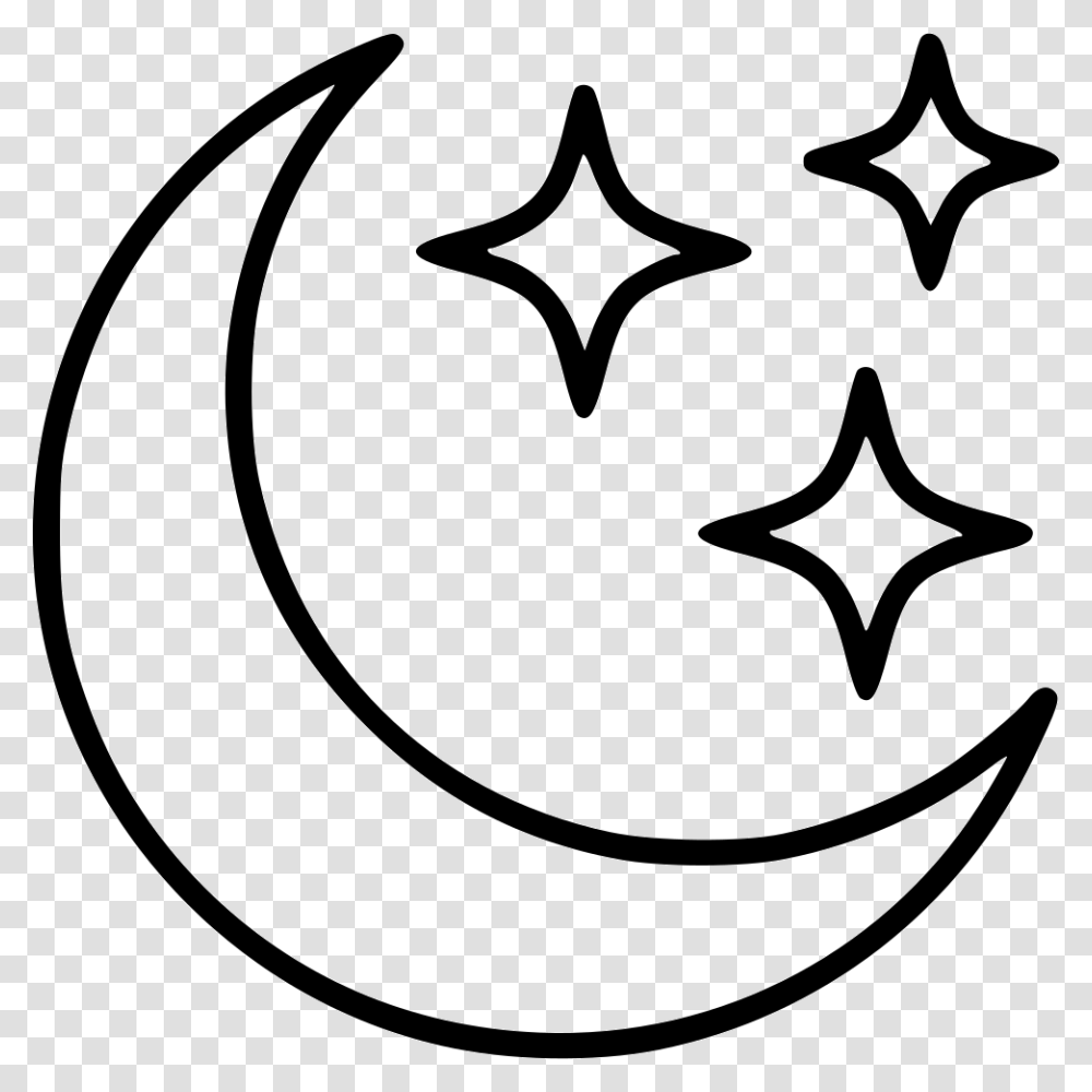 Moon Stars Icon Free Download, Stencil, Batman Logo, Recycling Symbol Transparent Png