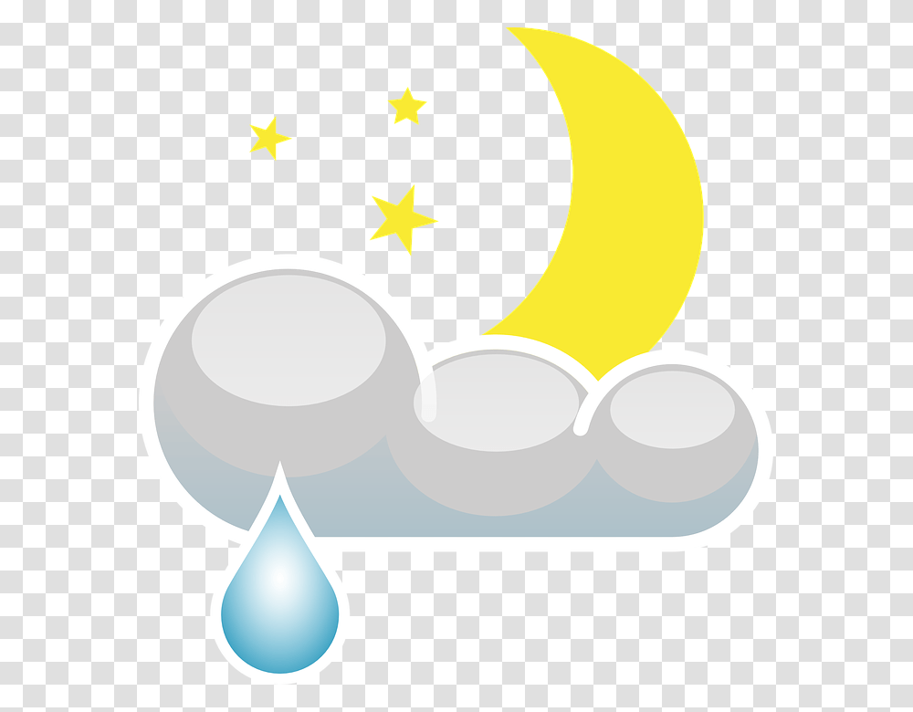 Moon Stars Night Cloudy Rainy Rain Clouds Night Clipart, Nature, Outdoors, Star Symbol Transparent Png