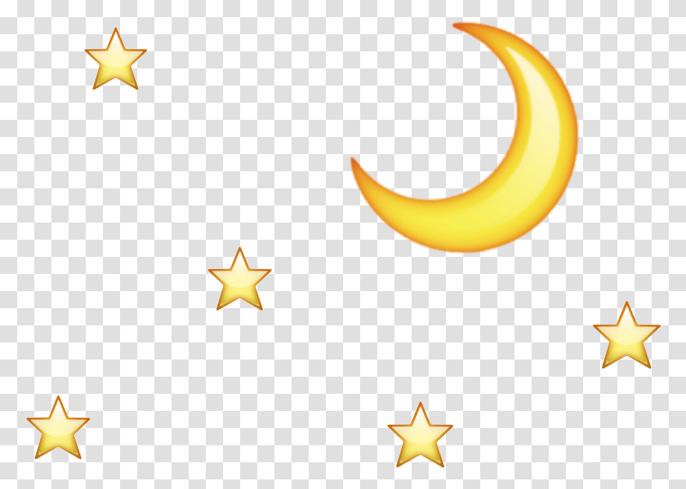 Moon Stars Night Sky Night Sky Sticker Moon Crescent Transparent Png
