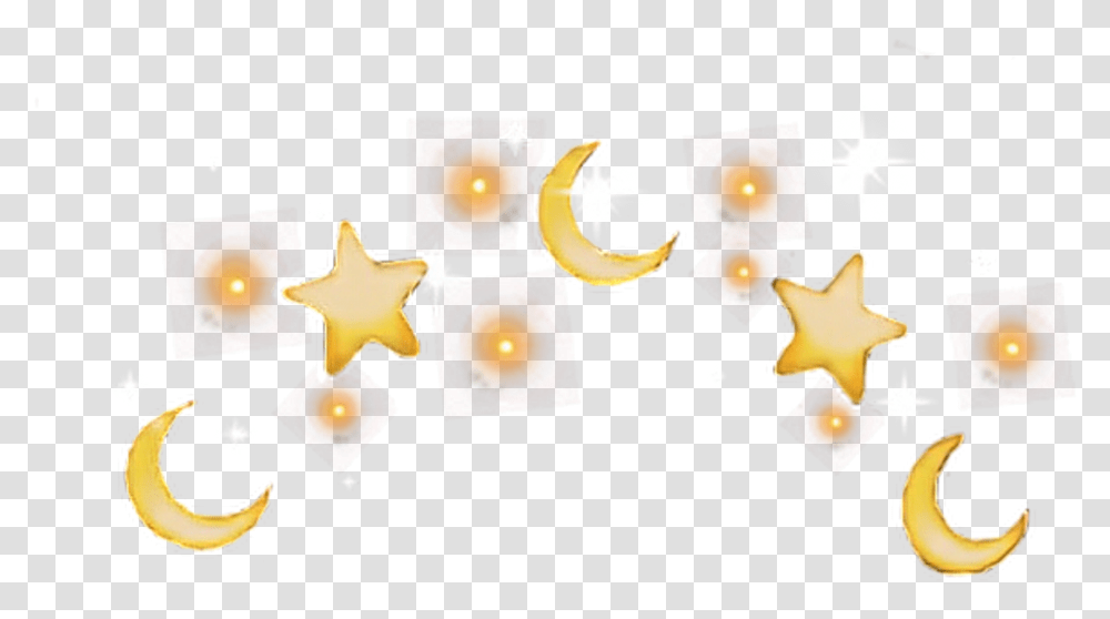 Moon Stars Star Crown Aesthetic Splash Tumblr Yellow Stars And Moon Crown, Star Symbol, Ornament, Angry Birds Transparent Png