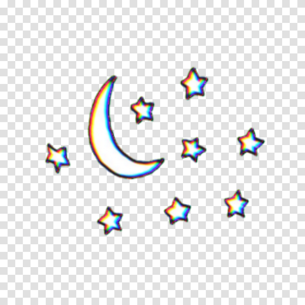 Moon Stars Star Tumblr Glitch Glitchy, Confetti, Paper, Lighting, Star Symbol Transparent Png