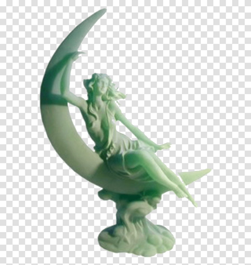 Moon Statue Goddess Aesthetic Dragon, Alien, Figurine Transparent Png