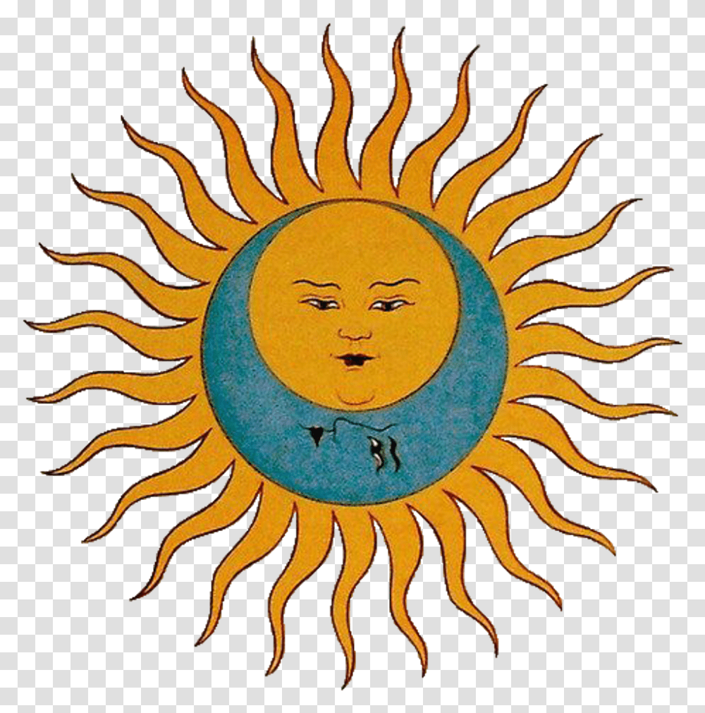 Moon Sun Tumblr Aesthetic Yellowbackground Blue Crimson Larks Tongues In Aspic, Logo, Trademark, Rug Transparent Png