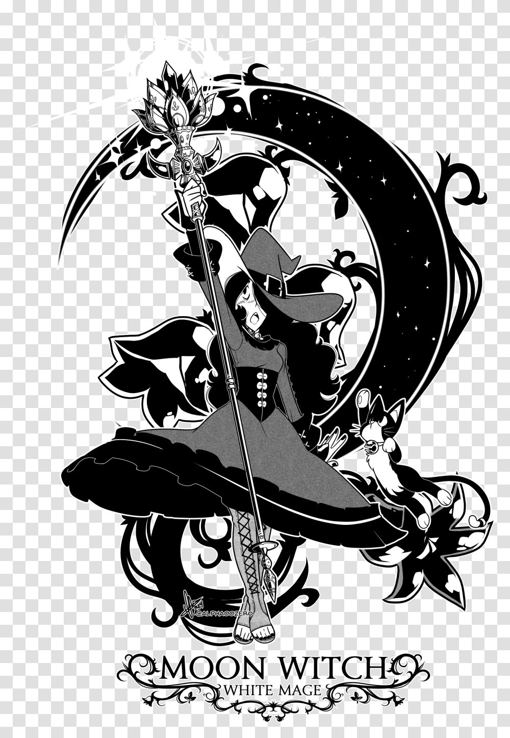 Moon Witch Illustration, Poster, Advertisement Transparent Png